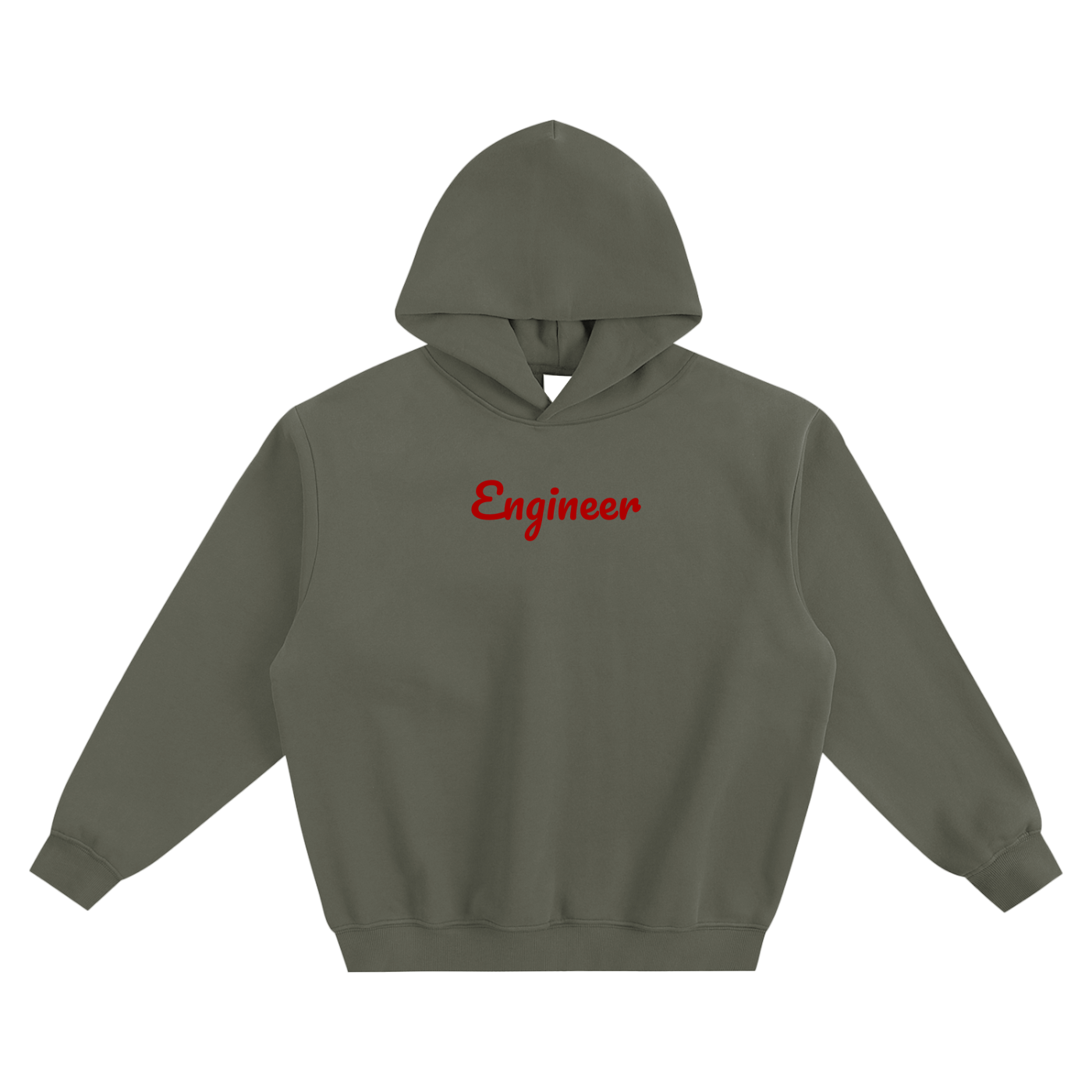 ‘ENGINEER’ Fleeced Boxy Hoodie